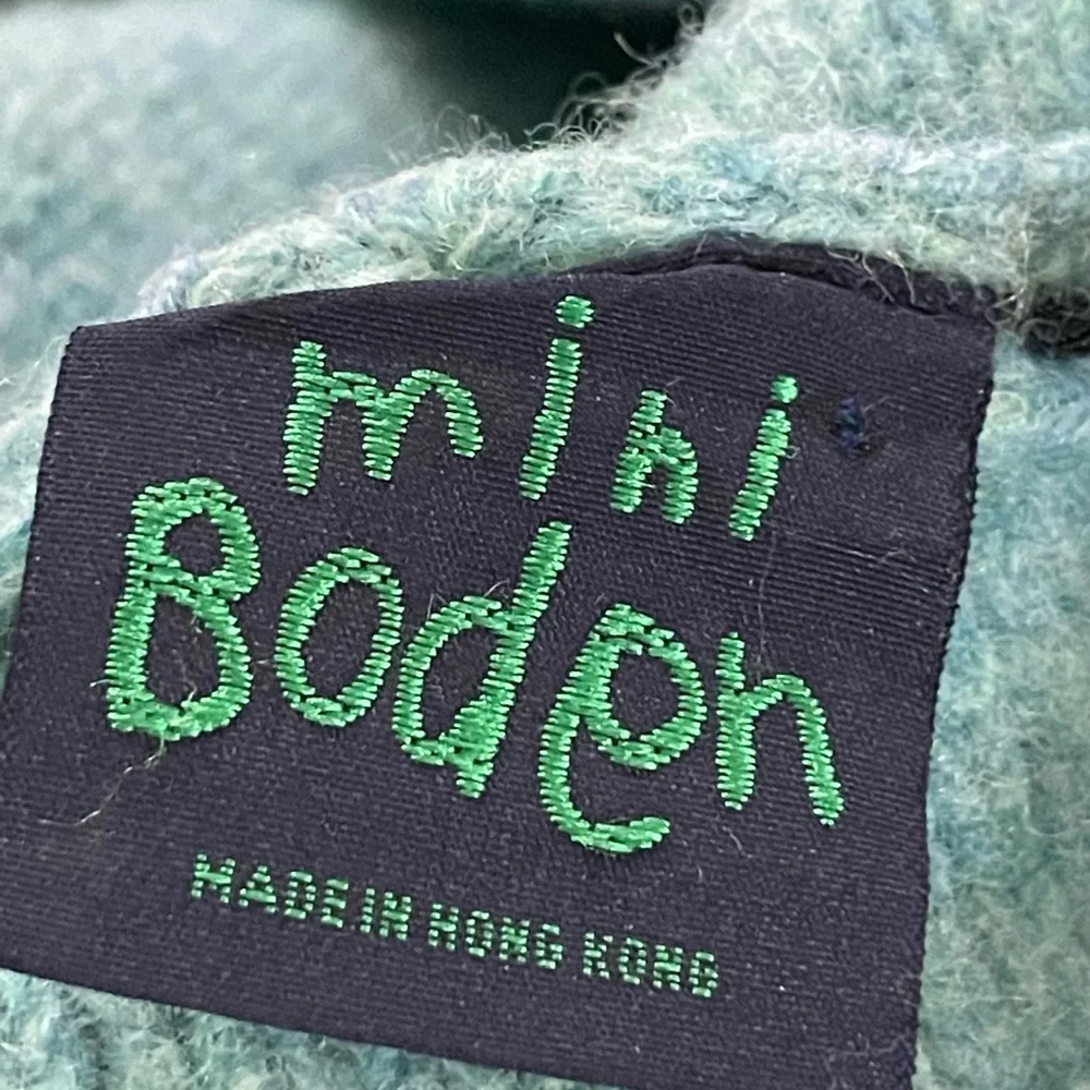 Mini Boden Lambswood Cardigan Sweater Wood Toggle Buttons 7-8 Years Light Blue